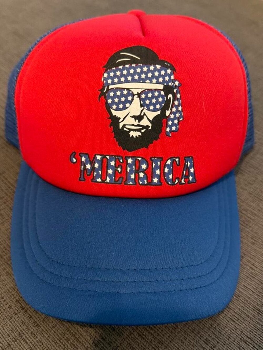 'Merica Patriotic Blue & Red Trucker Hat